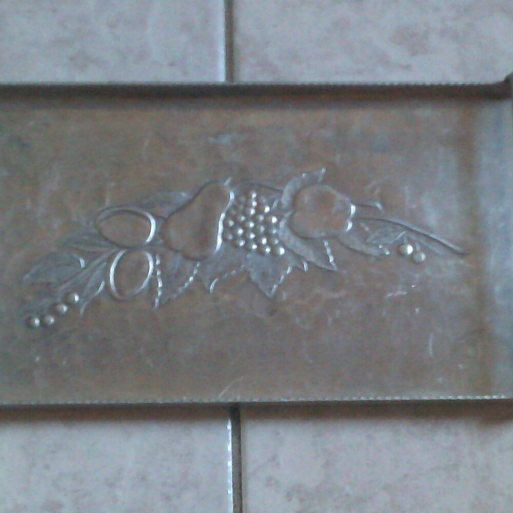 EVERLAST Forged Aluminum Tray Platter Fruits Bountiful Leaves Vintage